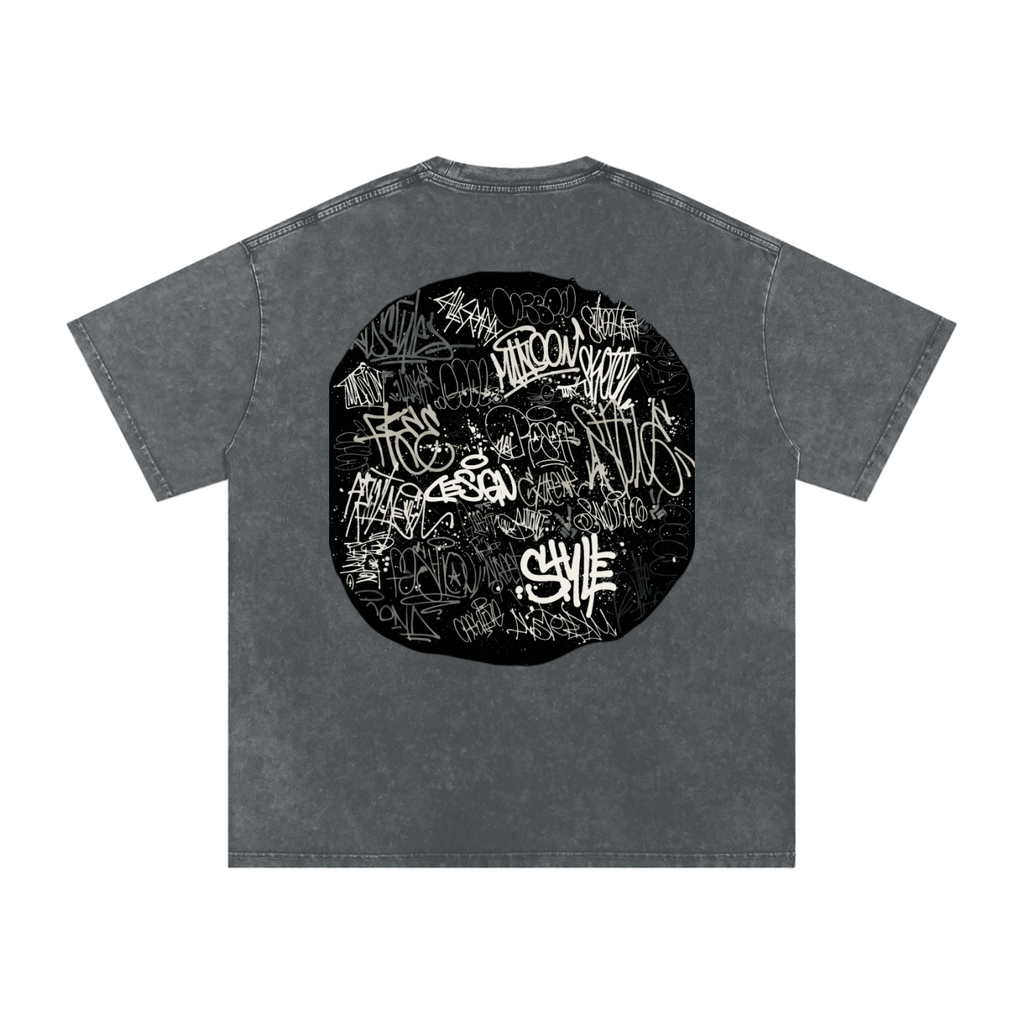 Snow Washed Oversized Cotton T-Shirt