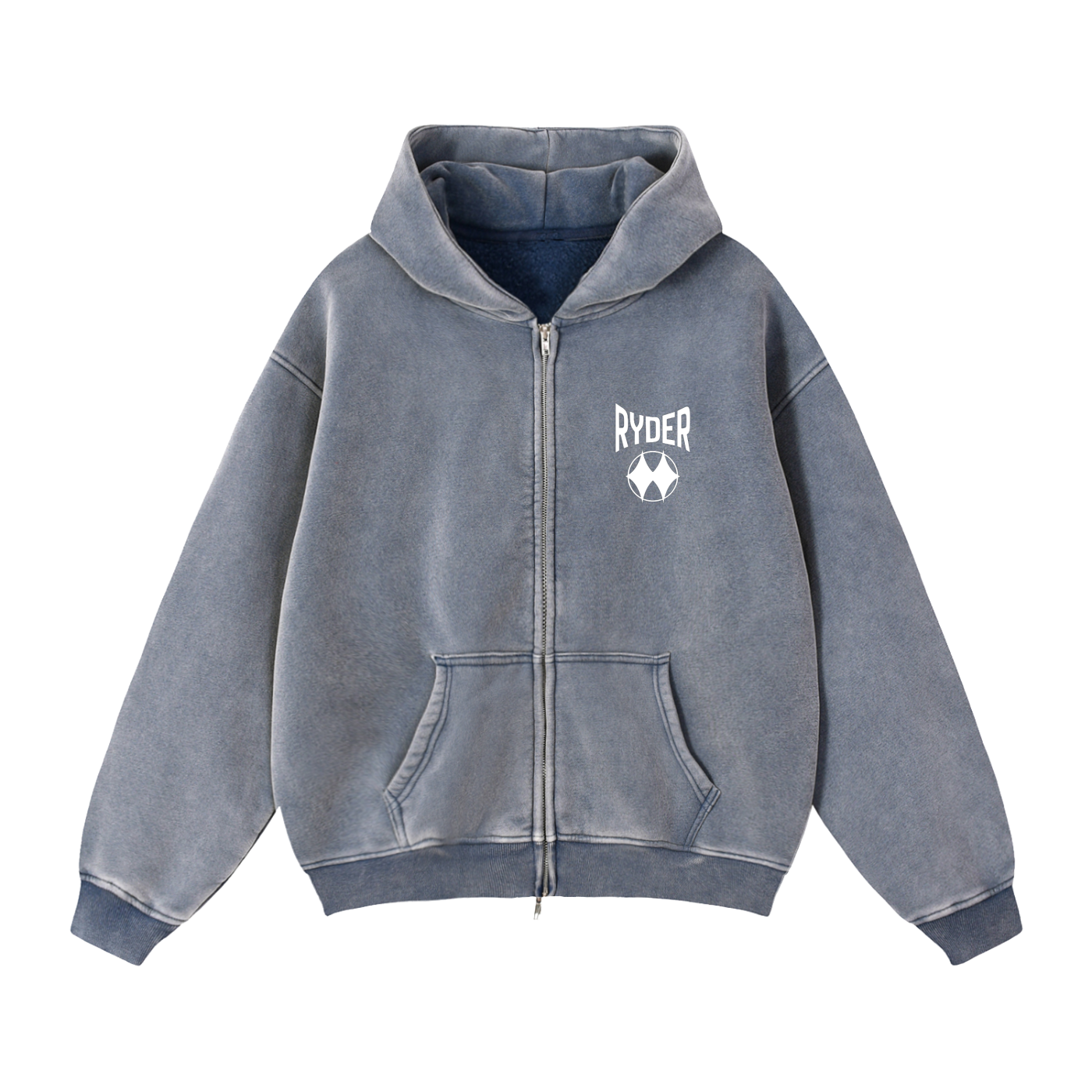 Zip-Through Boxy Fleece Hoodie
