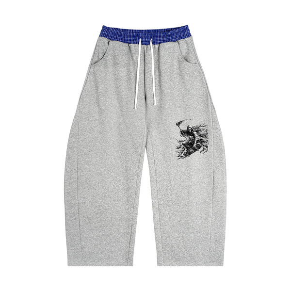 Plaid Waistband Barrel Sweatpants