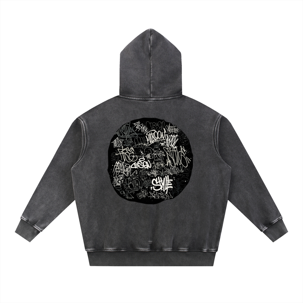 Snow Wash Fleece Oversize Hoodie