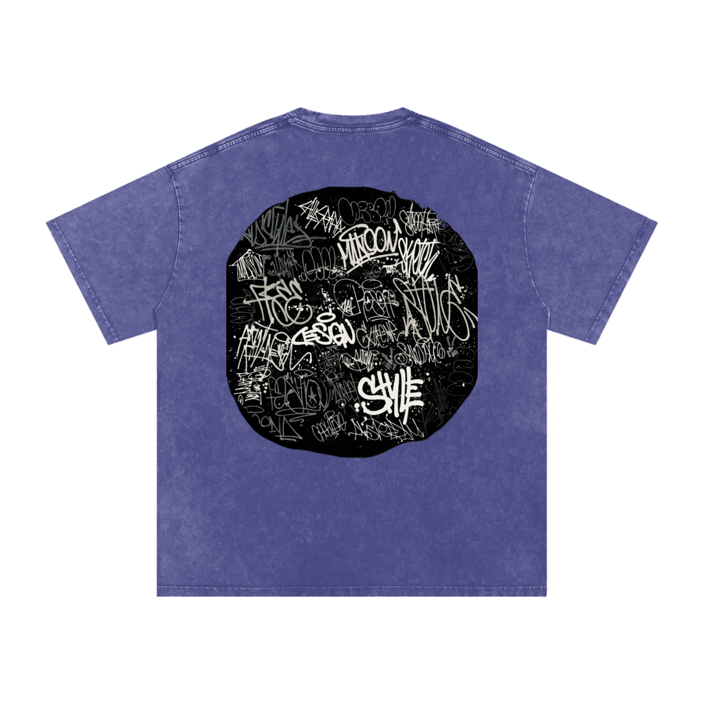 Snow Washed Oversized Cotton T-Shirt