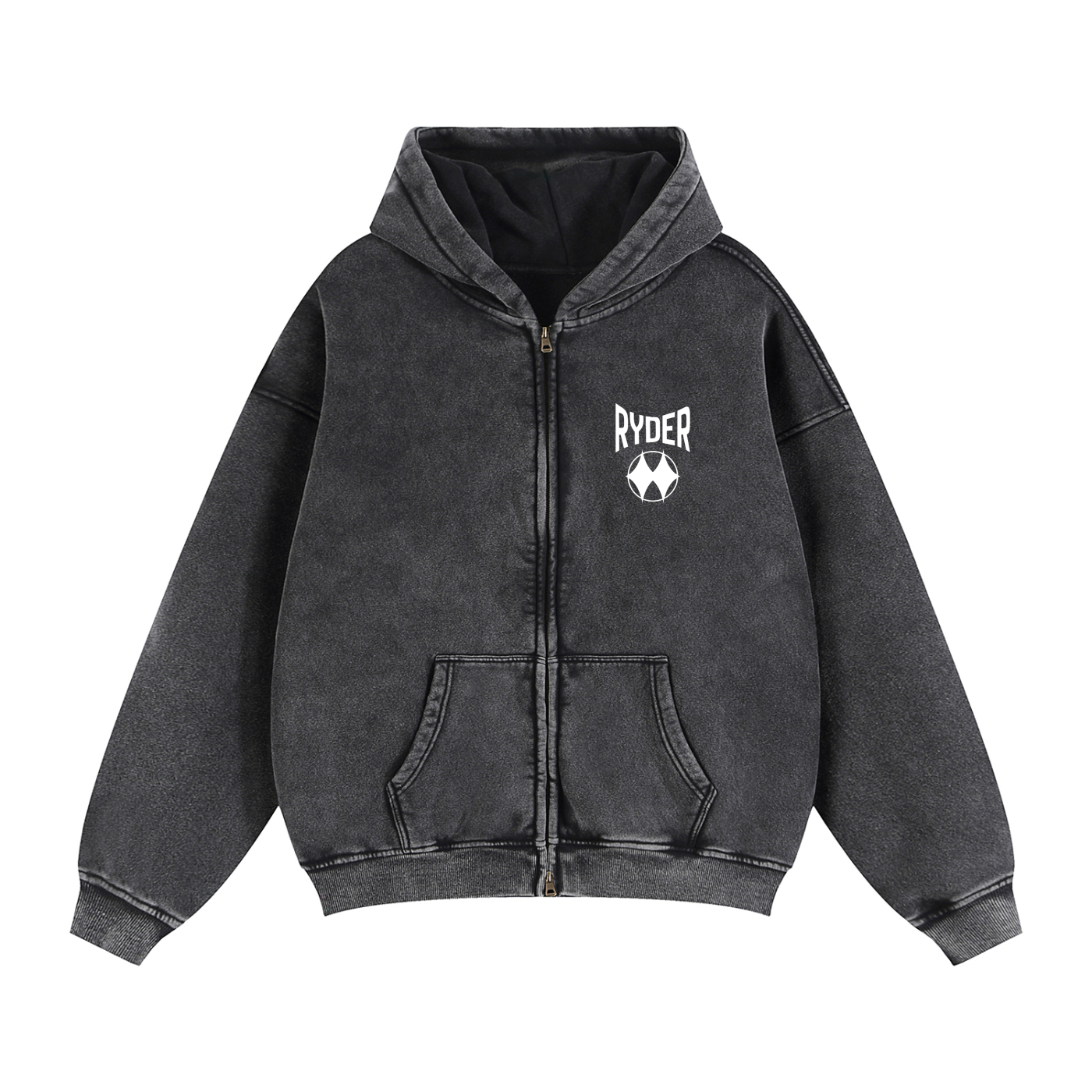 Zip-Through Boxy Fleece Hoodie