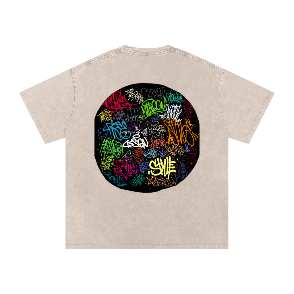 Snow Washed Oversized Cotton T-Shirt