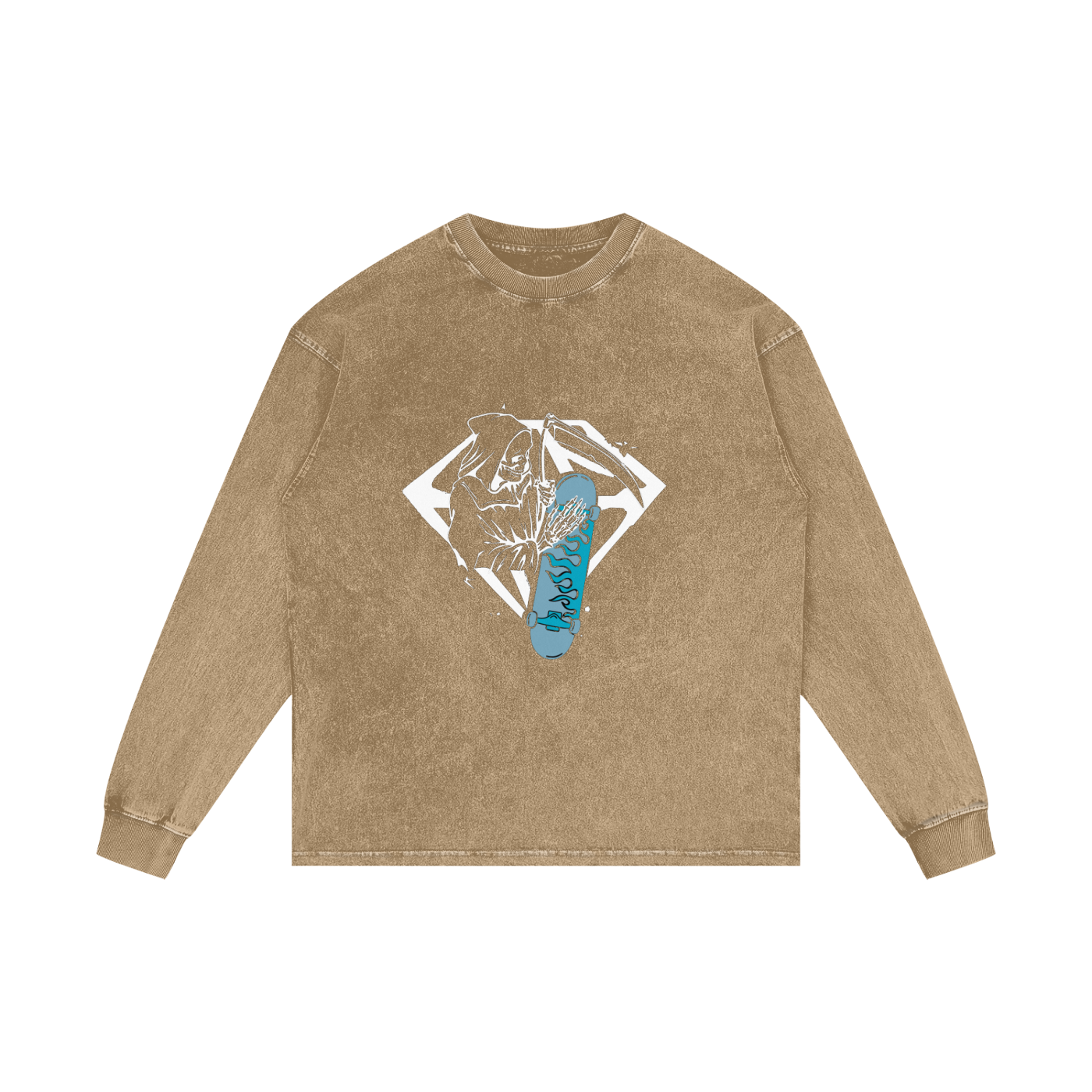 Acid Wash Oversize Long Sleeve T-Shirt
