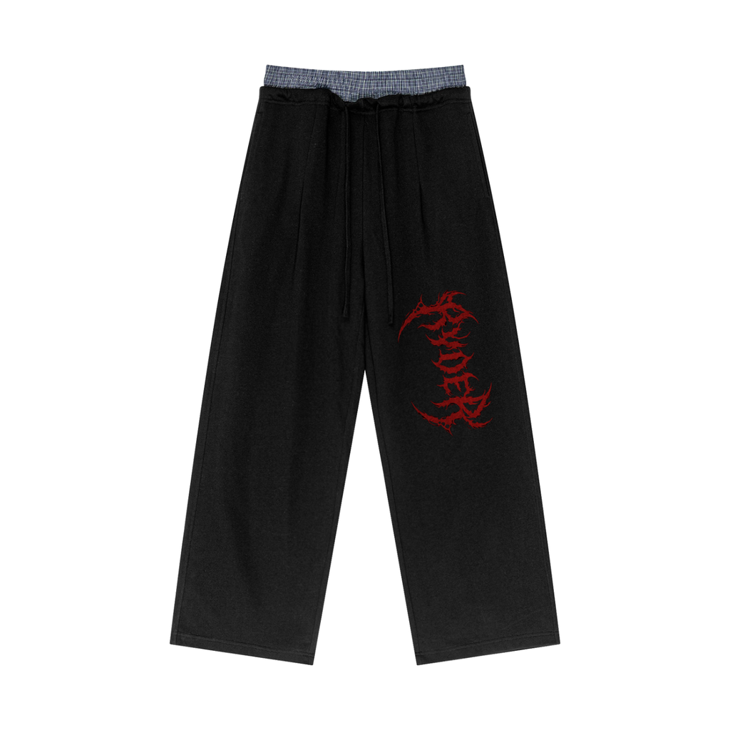 Plaid Contrast Waist Pants