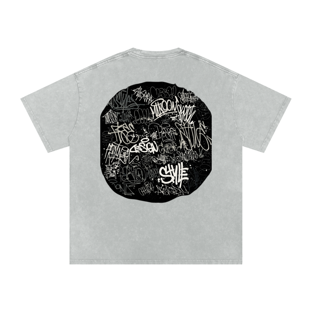 Snow Washed Oversized Cotton T-Shirt