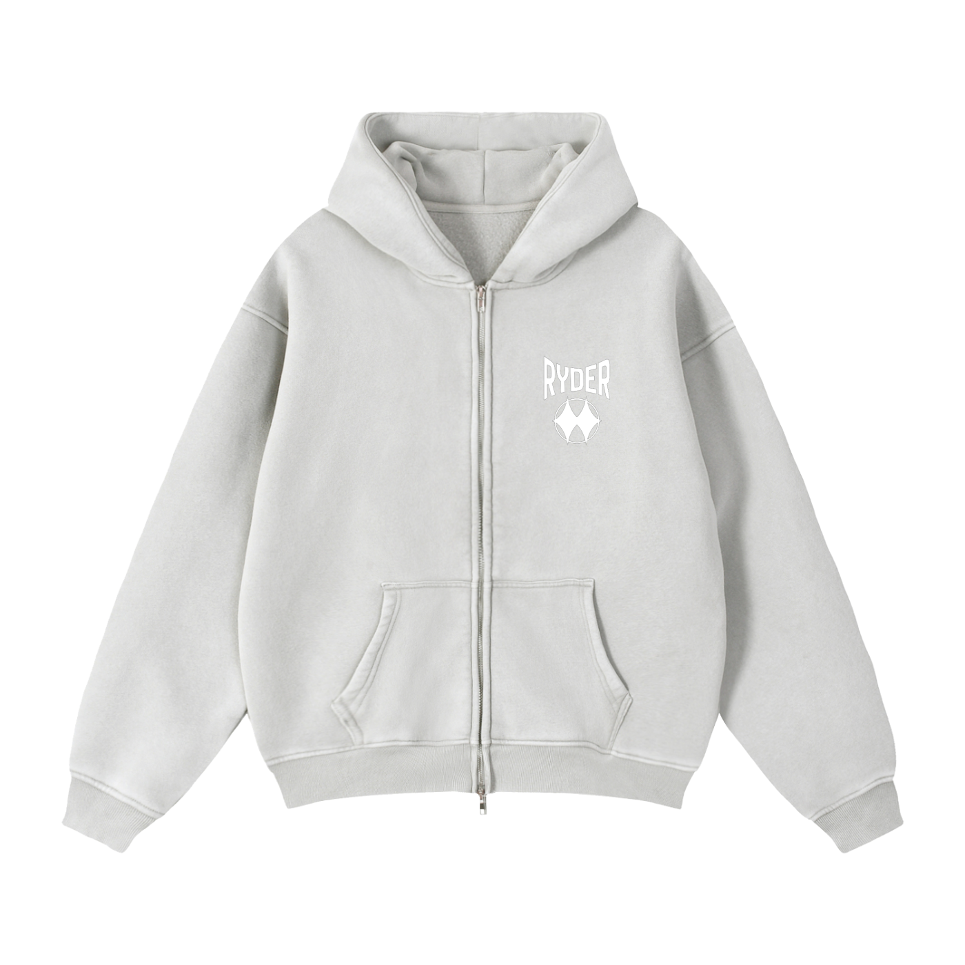 Zip-Through Boxy Fleece Hoodie
