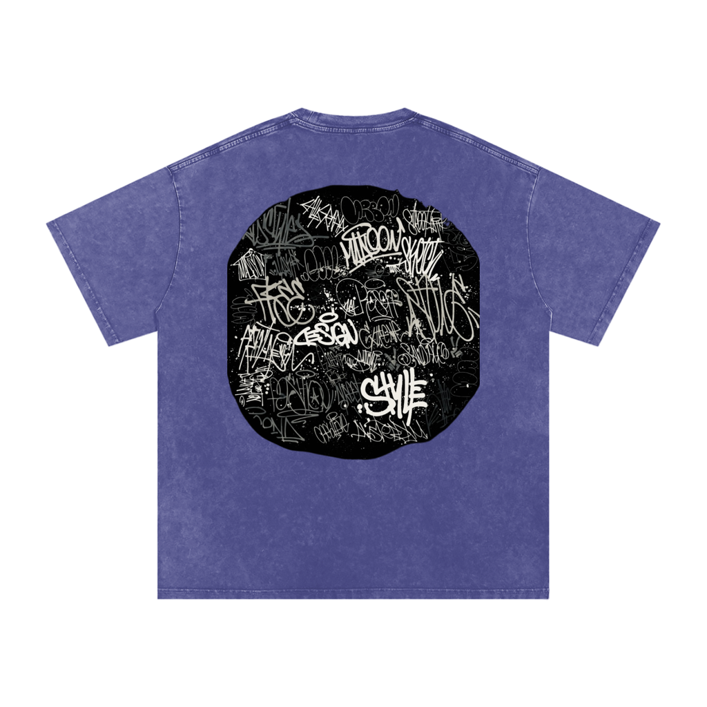 Snow Washed Oversized Cotton T-Shirt