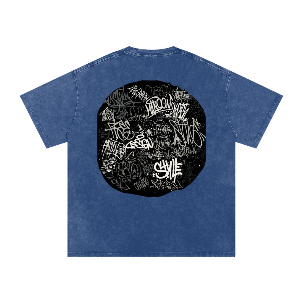 Snow Washed Oversized Cotton T-Shirt