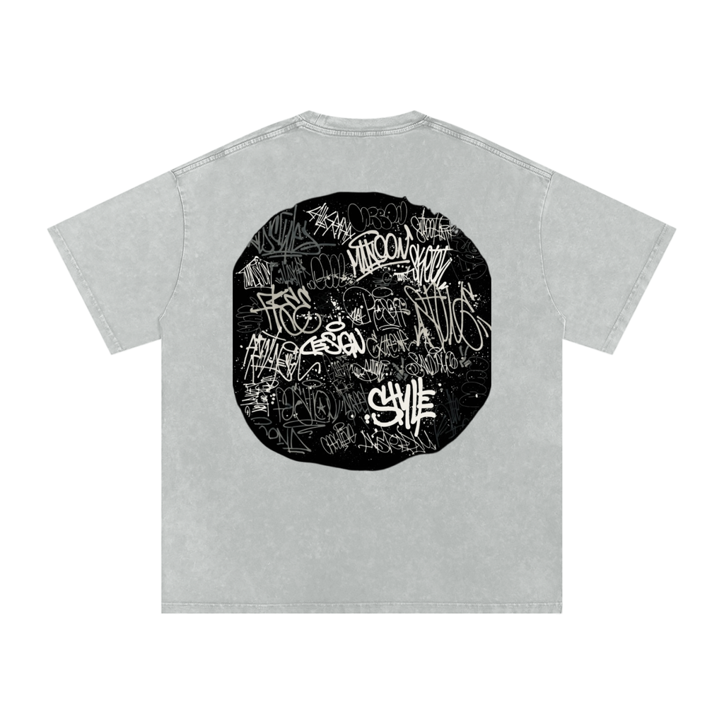 Snow Washed Oversized Cotton T-Shirt