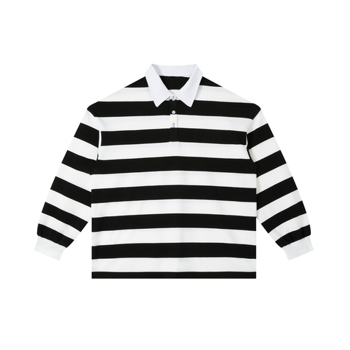 Color Block Stripe Polo Shirt