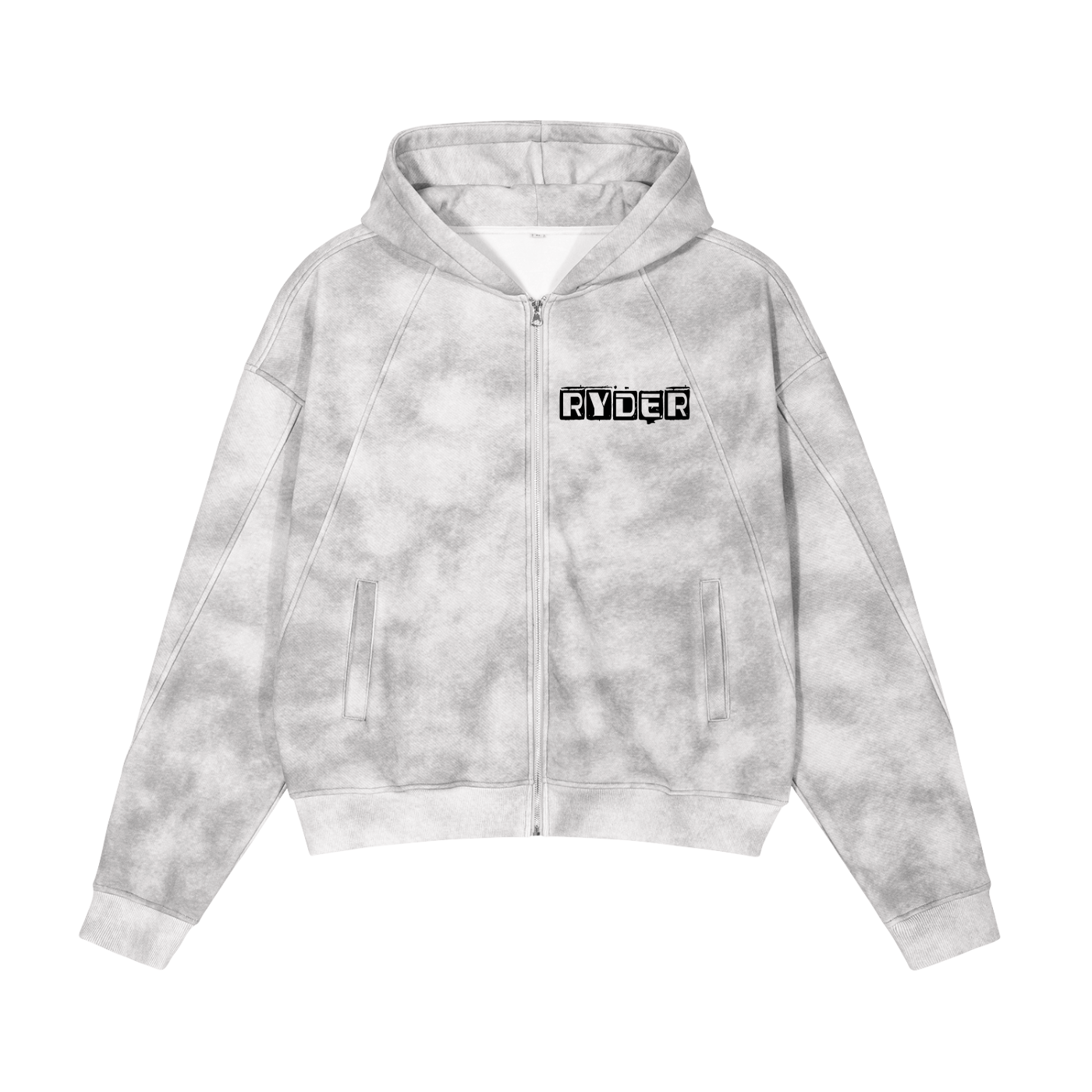 Dirty Washed Zip-Up Fleece Hoodie