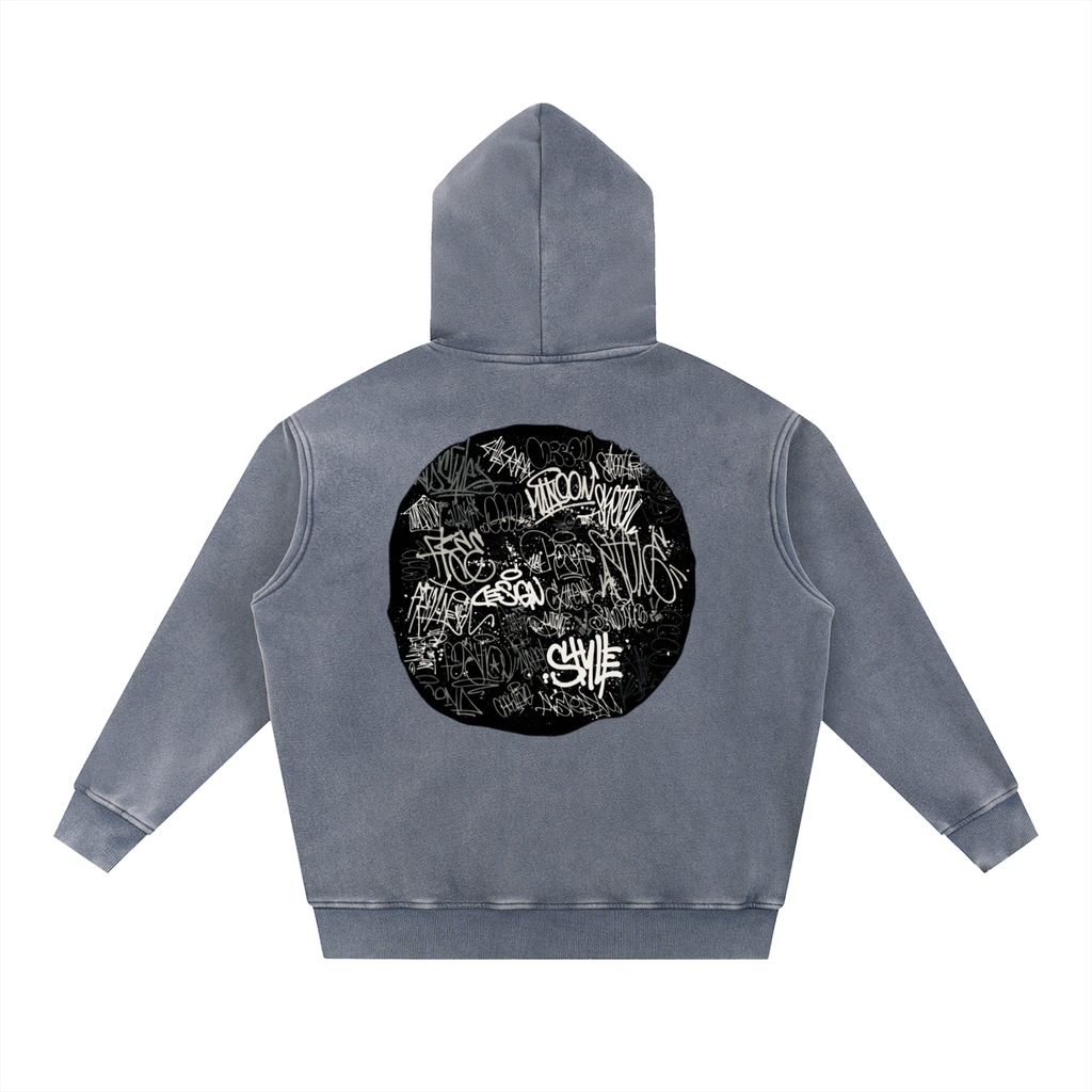 Snow Wash Fleece Oversize Hoodie