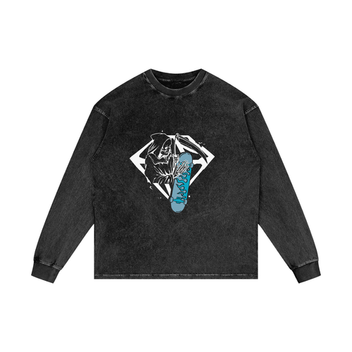 Acid Wash Oversize Long Sleeve T-Shirt